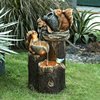 Close view of the embossed detailing on the resin squirrel statue
