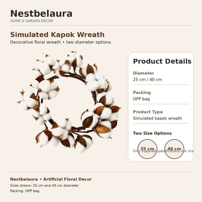 Nestbelaura Artificial Flower Wreath – 25 cm & 40 cm Floral Decor