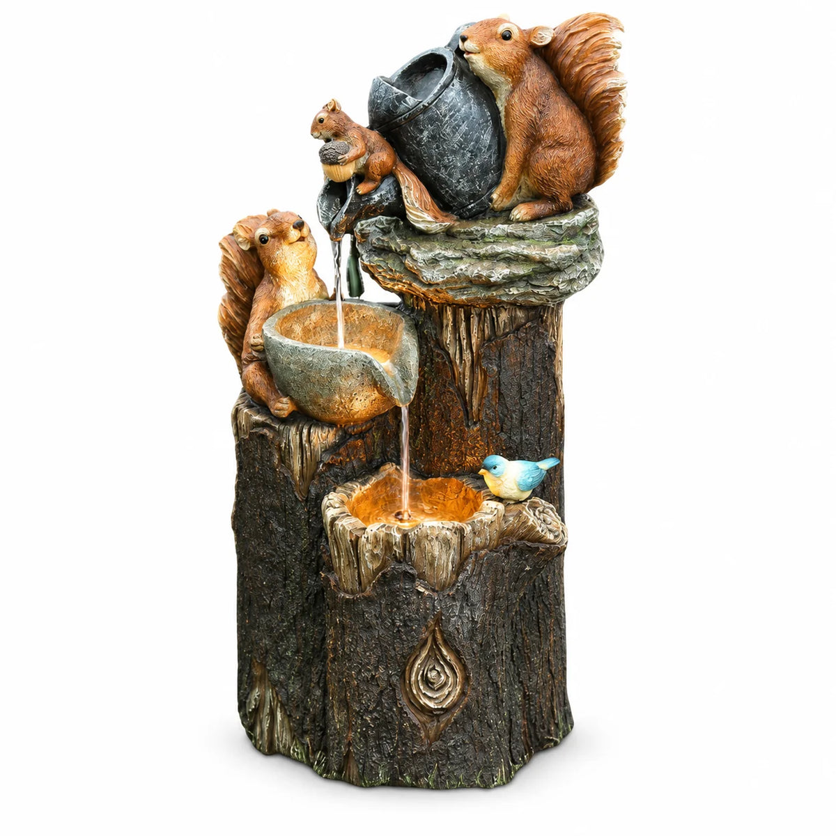 Nestbelaura Garden Statue – Resin Duck & Squirrel Animal Decor